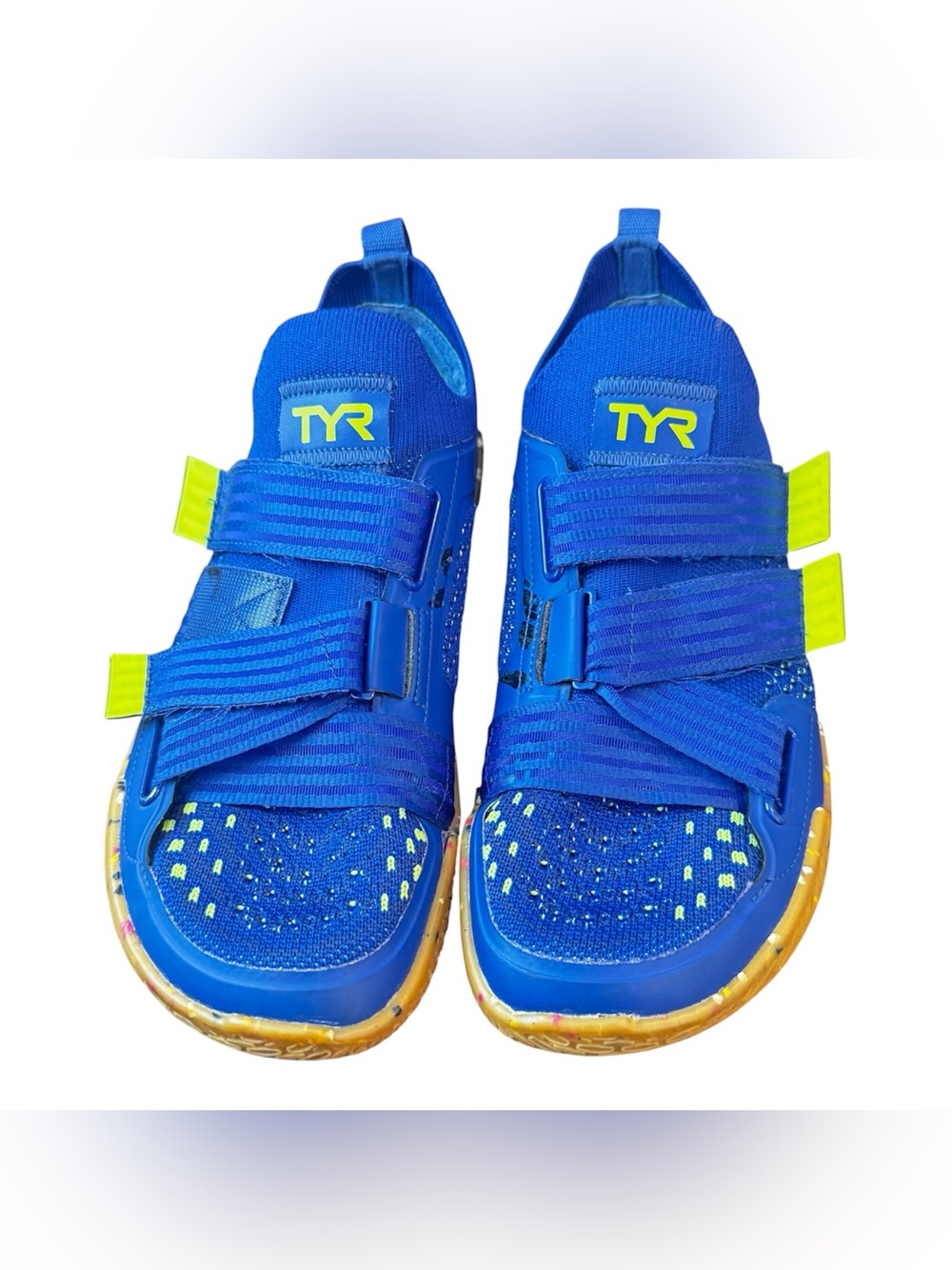 TYR DropZero Lifter Weightlifting Shoes Mens 8  Blue Neon Yellow CrossFit Gym